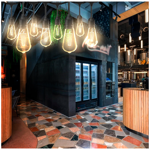 LED āra dārza 10m virtene dārzam un terasēm E27 spuldzēm, 20 patroni spuldzēm