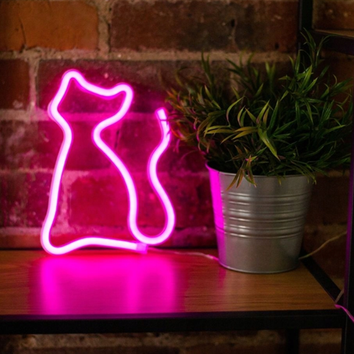 LED Neon Light Sign - CAT pink