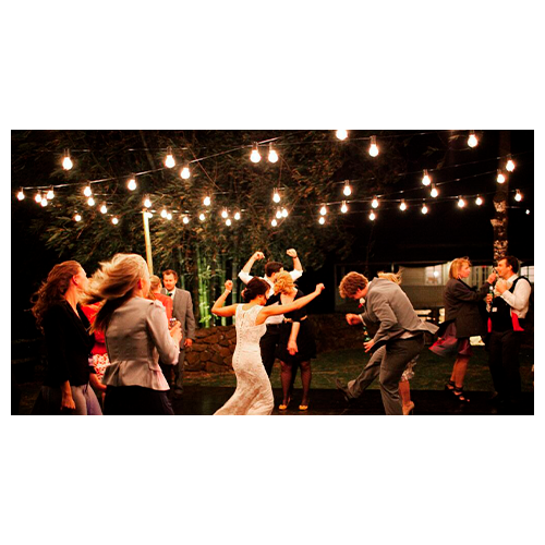 LED āra dārza 10m virtene dārzam un terasēm E27 spuldzēm, 20 patroni spuldzēm, solis 50 cm