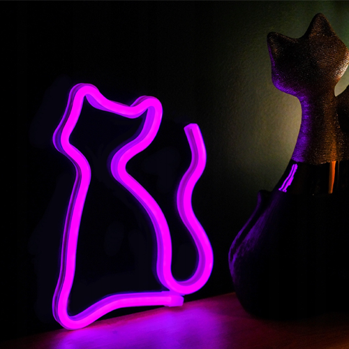 LED Neon Light Sign - CAT pink